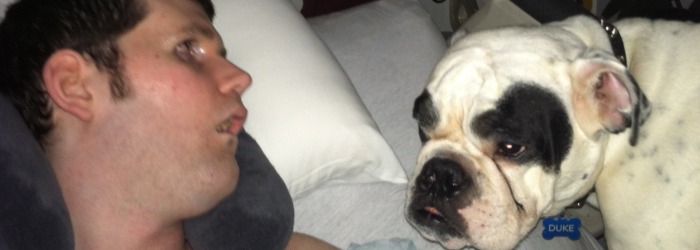 Ryan and Duke on Bed